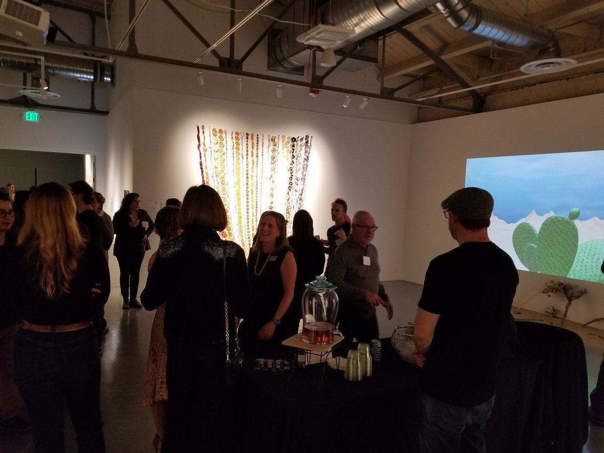 Thought-provoking #art about #foodjustice in the US and Latin America at the Center for Visual Art sponsored by <a href="/msudenver/">MSU Denver</a>. Enjoyed chatting with Cecily and Mary. Excellent tamales from Erika Rojas, a graduate of Comal Heritage Food Incubator. #foodie #coleg #copolitics #smallbiz