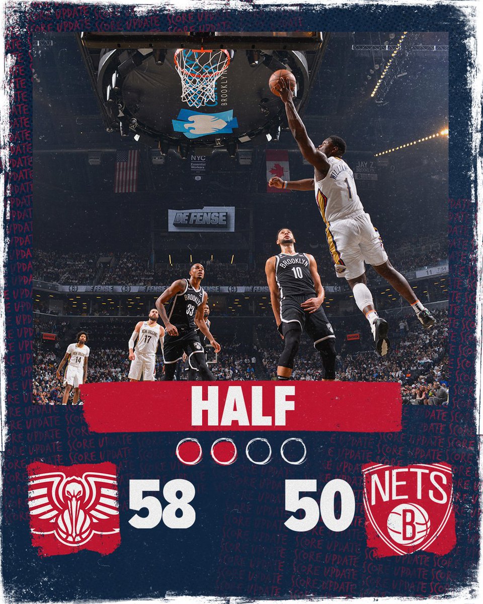 PelicansNBA's tweet photo. Up at the half. #Pelicans https://t.co/snVeh5u2gF