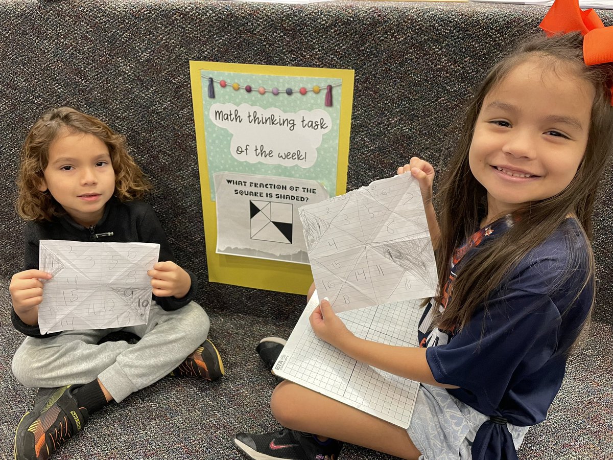 claudiaLzn's tweet photo. So much MATH in one thinking task! This amazing 1st grader took it to another level by making all the connections needed to answer the problem and then make a multiplication discovery… 4 squares x  4 little triangles=16. @TISDRES #GT #Enrichment #LearningJoy @zearned @TXGifted https://t.co/8mus5RvaiK