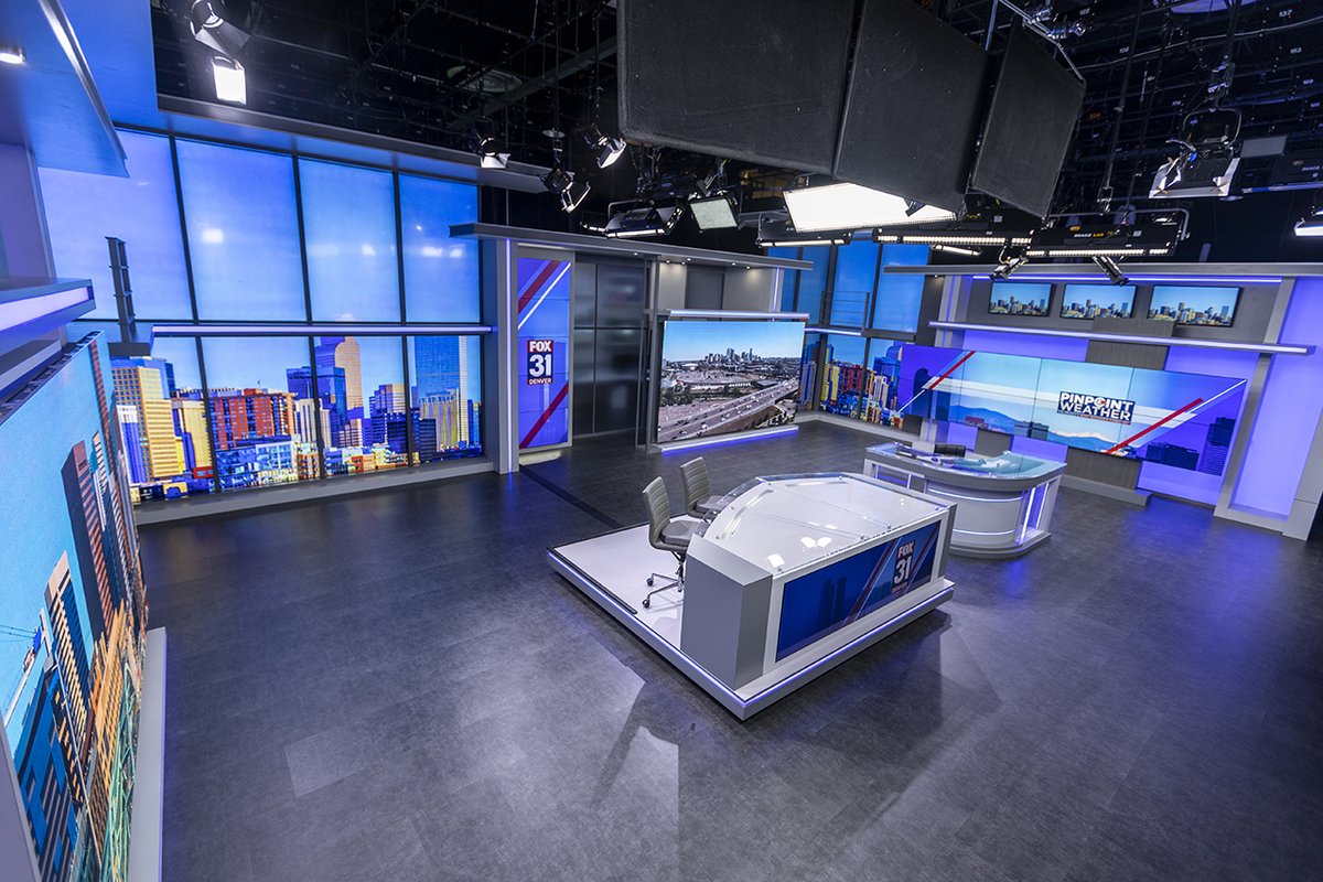 KDVR's tweet photo. Check out the new home for FOX31 newscasts. You can see our new set for the first time tonight on FOX31 News at 9:00.
➡️ Watch a behind-the-scenes tour from @JeremyHubbard and @DaveFraserWX: https://t.co/HKVoN0Zhqt https://t.co/8zB6GUorTt