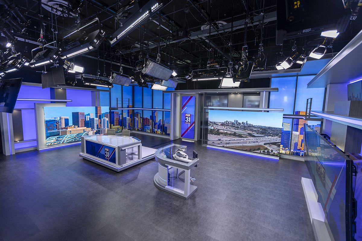 KDVR's tweet photo. Check out the new home for FOX31 newscasts. You can see our new set for the first time tonight on FOX31 News at 9:00.
➡️ Watch a behind-the-scenes tour from @JeremyHubbard and @DaveFraserWX: https://t.co/HKVoN0Zhqt https://t.co/8zB6GUorTt