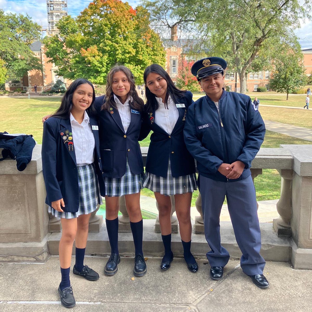 YESscholars's tweet photo. YES LA staff recently visited four scholars at @CulverAcademies in Indiana for Parents' Weekend. Students involved in track, football, crew, cheerleading, and rifle corps demonstrated their talents over the weekend!🎉 https://t.co/G1Mijuwbzp