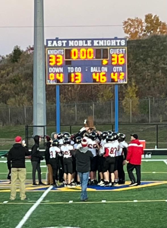 BaronFootball's tweet photo. Congratulations to our 8th grade football team on winning the conference championship game at East Noble tonight! Perfect ending to an excellent season. https://t.co/BL4ygSQpRP