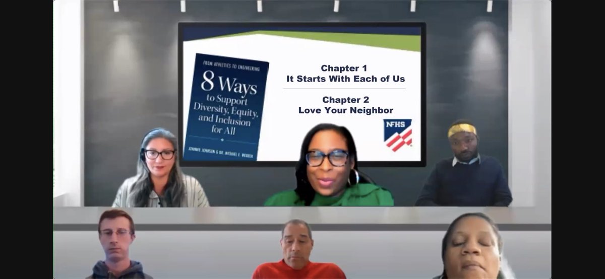 Thomasistall's tweet photo. A great start to the @NFHS_Org #DEI book study this morning. Thanks to the panel for their input! 2500+ participants shows just how important this topic is to our school communities today! “It starts with each of us!” #diversity #equity #inclusion https://t.co/Gt8s6udKPA