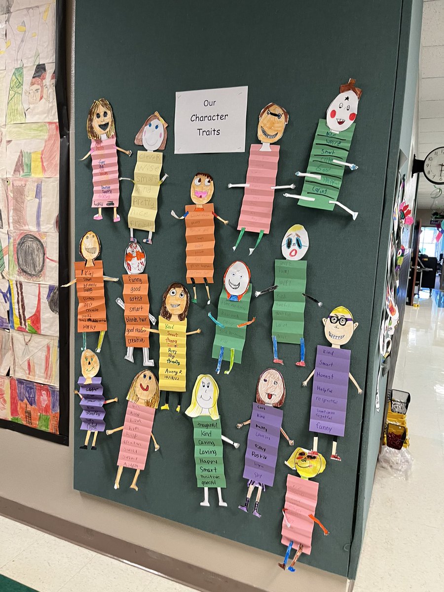 sherrillsteam's tweet photo. So many things happening in ELA this week! From creating slinky character traits about ourselves, to putting “Dull” words to rest in our grave yards.  These kids have been busy busy! @VargasSTEAM @mambrinosteam https://t.co/A0q09r0YMI