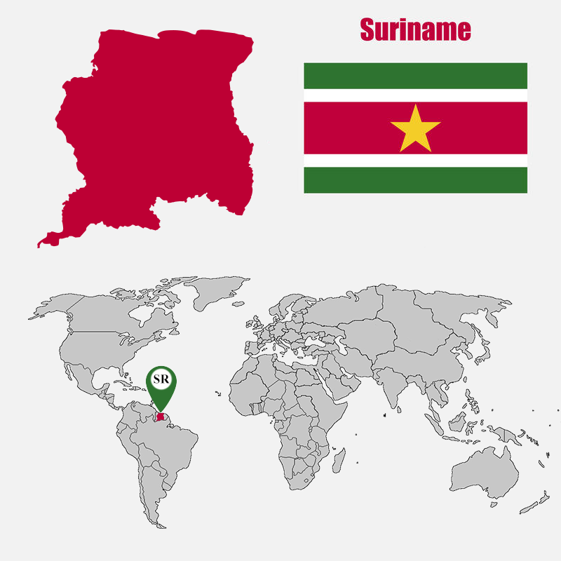 Where #Suriname is located in the World.