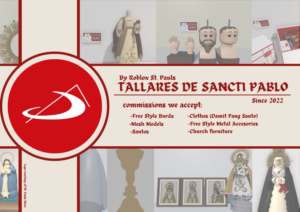 RalphSilv9's tweet photo. We invite everyone to join our virtual community!

Tallares de Sancti Pablo Disc. Server:https://t.co/hHxCiMEdmH
HFP-Kamias Virtual Community: https://t.co/nPwURzYjuR
-
-
Logo is used for a Roblox Version of the real store, no copyright intentions, courtesy of St. Pauls Store. https://t.co/0o6fXn693E