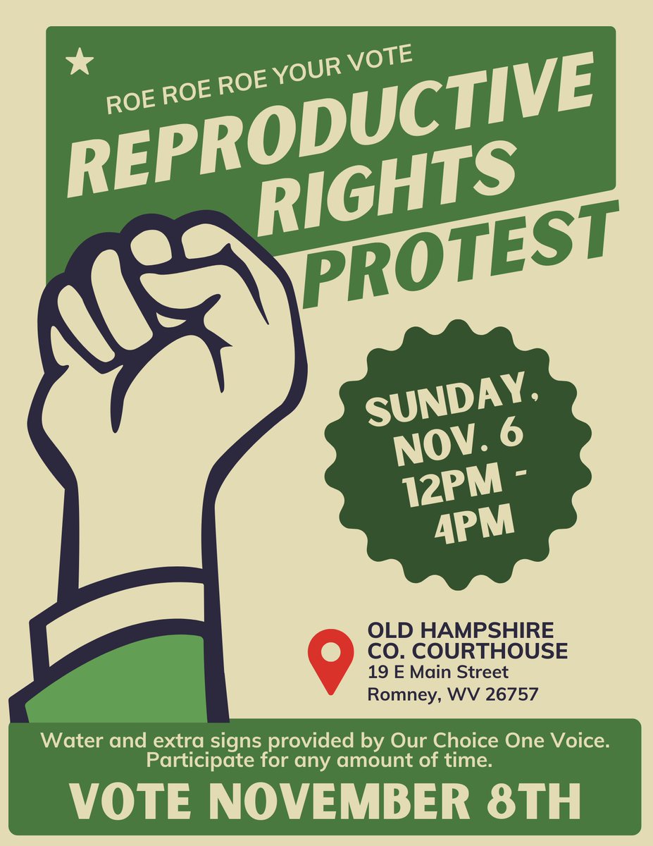 onevoice_wv's tweet photo. Dissent is patriotic. Come join us at our next rally Nov. 6th and remember to grab them by the ballot on Nov 8th. #reproductiverights #westvirginia #mybodymychoice #roeyourvote #ruthsentme https://t.co/1pHE5mHxfY