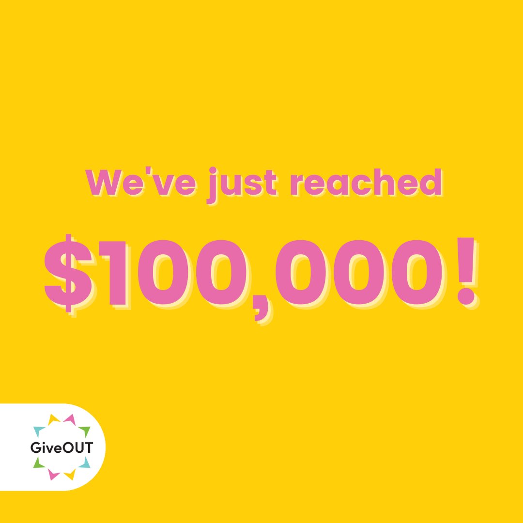 Wow!! 🤯 We're not even halfway through GiveOUT Day, and we've already raised $100k! 🎉🥳🌈

Head to giveout.org.au/projects to have your donation doubled now! 🎉🎉🎉

#giveoutAU #giveoutdayAU