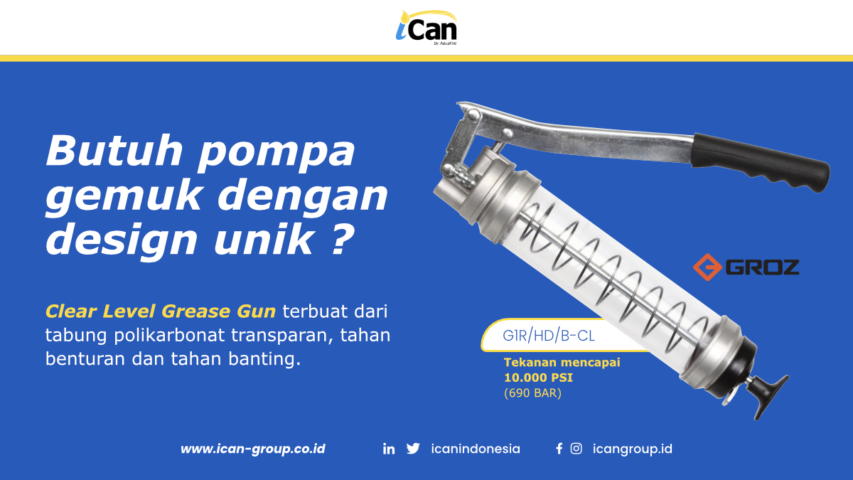 icanindonesia's tweet image. Clear lever grease gun, memiliki konsep design unik dengan tabung kaca transparan, memudahkan identifikasi pelumas secara cepat dan jelas. 

Segera gunakan clear level grease gun dari kami, untuk solusi kemudahan pelumasan anda
tokopedia.com/ican-indonesia

#greasing #greasegun