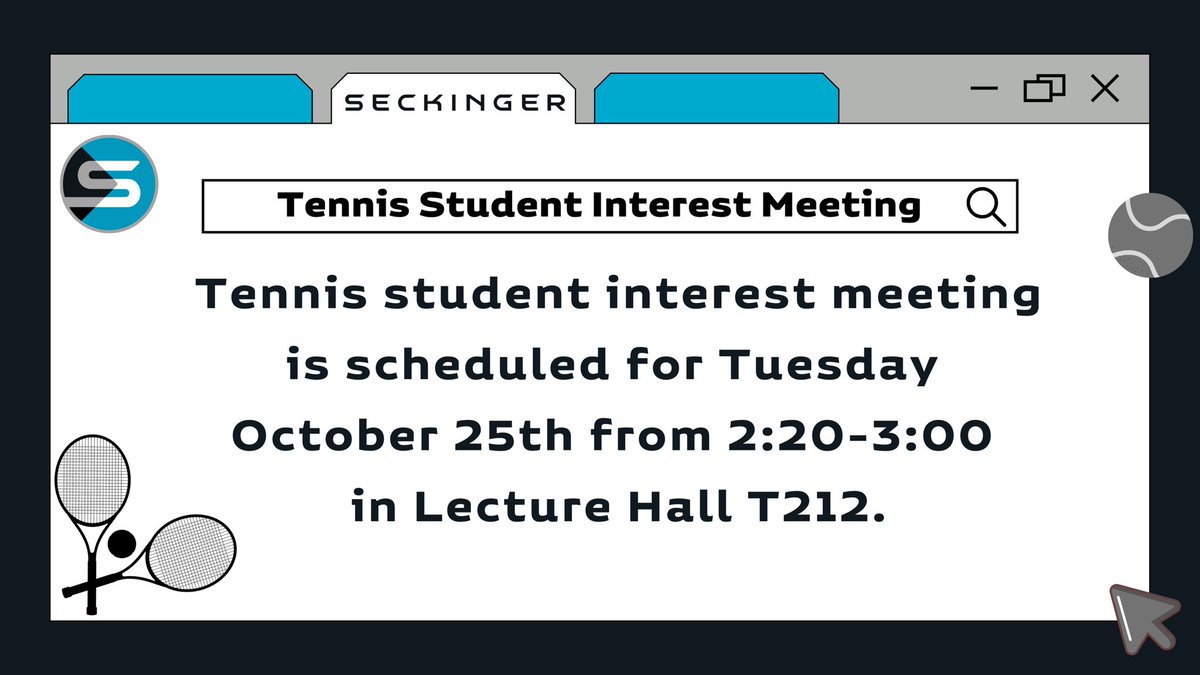 Come to the meeting Tuesday after school! We’ll talk about the season, expectations, and ways to prepare before January! #whoareweskg #tennis
