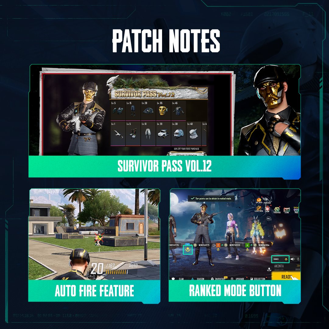 NEWSTATEMOBILE's tweet photo. NEW STATE LABS's new 'Recruit Mode' and a collaboration with @DeadByBHVR is coming with today's patch! Check out all the special features coming soon ๐ฅ
๐ Read the full patch notes
https://t.co/NJJI5avjhJ
#NEWSTATEMOBILE #NEWSTATEPATCHNOTES https://t.co/39saN18MnE