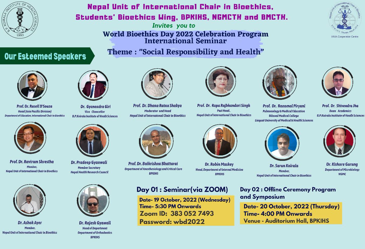 Ashok_Ayer's tweet photo. Social Responsibility and Health
#WorldBioethicsDay https://t.co/qN5bBaQtyC
