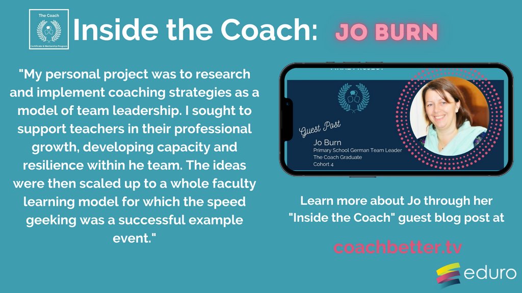 EduroLearning's tweet photo. 🧰 Do you want to learn more about how coaching strategies can serve as models of team leadership?

👀 Get a peek inside The Coach with @JoBurn4

🔗 https://t.co/EFsjX6gUjs

#coachbetter #professionallearning #educoach #edutwitter #pd https://t.co/X7emQjgKZU