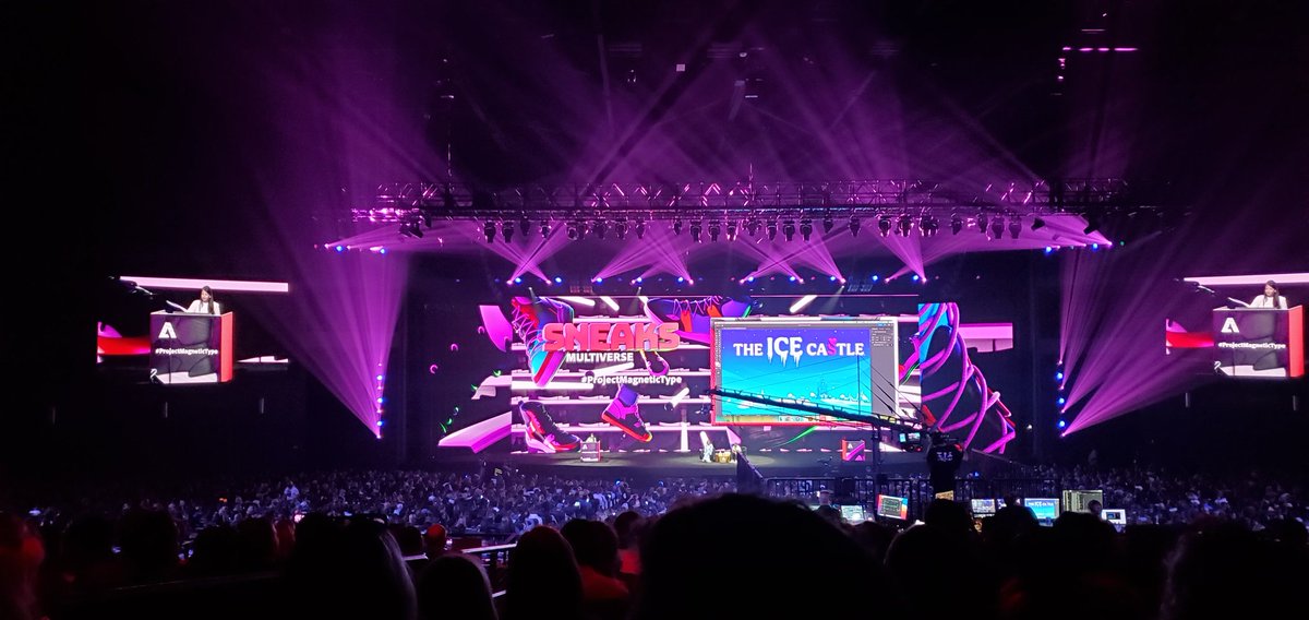 jdshindler's tweet photo. Non-nerd celebrity guests being confused about how excited we get about the demos is my favorite part. #ProjectMagneticType "it's like porn to y'all" (he's not wrong) #AdobeMAX2022 #adobemaxsneaks https://t.co/pkMQTupnEf