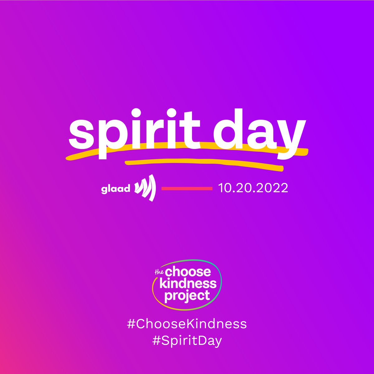 On #SpiritDay we stand against bullying and show support for LGBTQ youth. Go purple now and #ChooseKindness 💜 glaad.org/spiritday