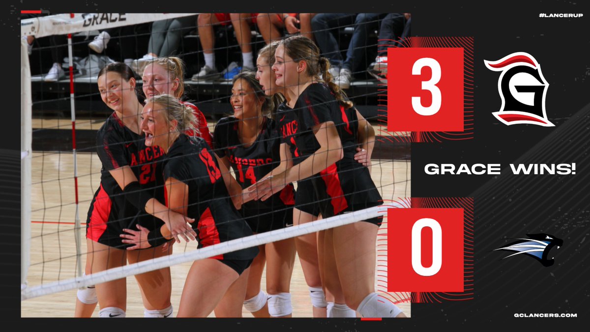 GraceLancers's tweet photo. A big W for @GCVB_Lancers!!

Grace sweeps (RV) St. Francis in emphatic fashion!

#LancerUp #MakeHimKnown #ForOneAsOne https://t.co/zwVStuKL8N