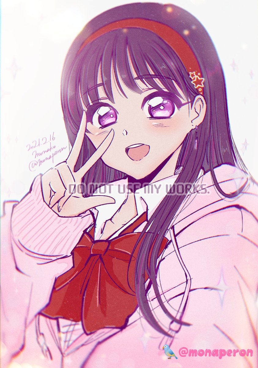 「#あなたのぴんく色の作品を見せてくださいピンク大好きです 」|モナ子のイラスト