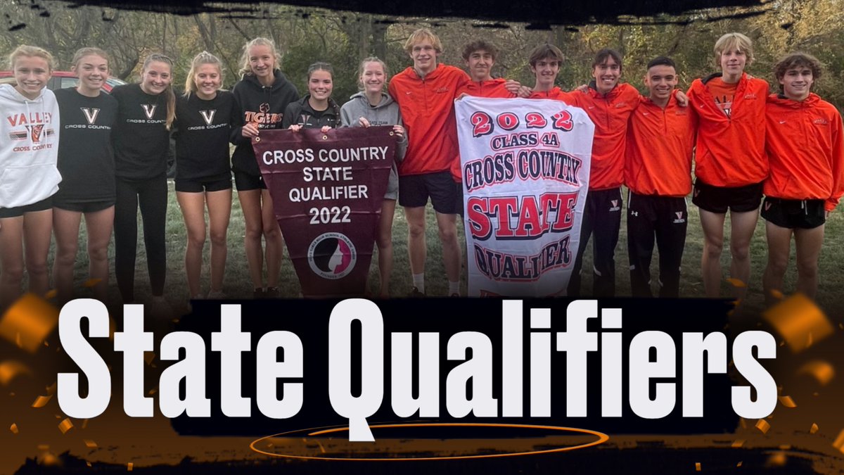 vhstigers's tweet photo. Congrats to @valleygirlsxc and @ValleyXCTF for qualifying for the State Meet in Ft. Dodge on Sat., Oct. 29th!! https://t.co/rL2Vb5TcbZ
