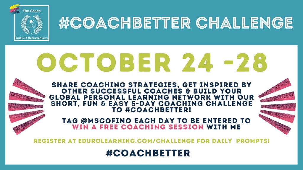 🚀 Are you ready to #coachbetter this academic year? 

🌟 Share coaching strategies, get inspired by other successful coaches &amp; build your global personal learning network with our short, fun &amp;  easy 5-day coaching challenge.

🔗 Sign up at edurolearning.com/challenge