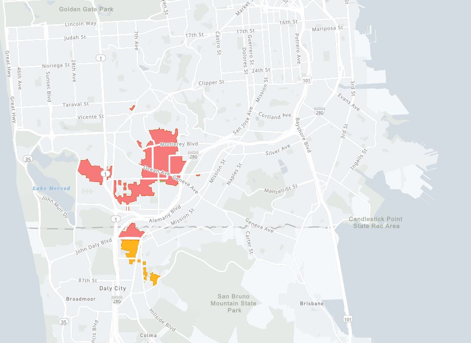 KTVU's tweet photo. .@PGE4Me outage map shows 5,000+ customers without power in #SanFrancisco; including Ingleside, Merced Heights and SFSU area. Estimated time of restoration: 11:15 p.m. https://t.co/RQslm08kpB