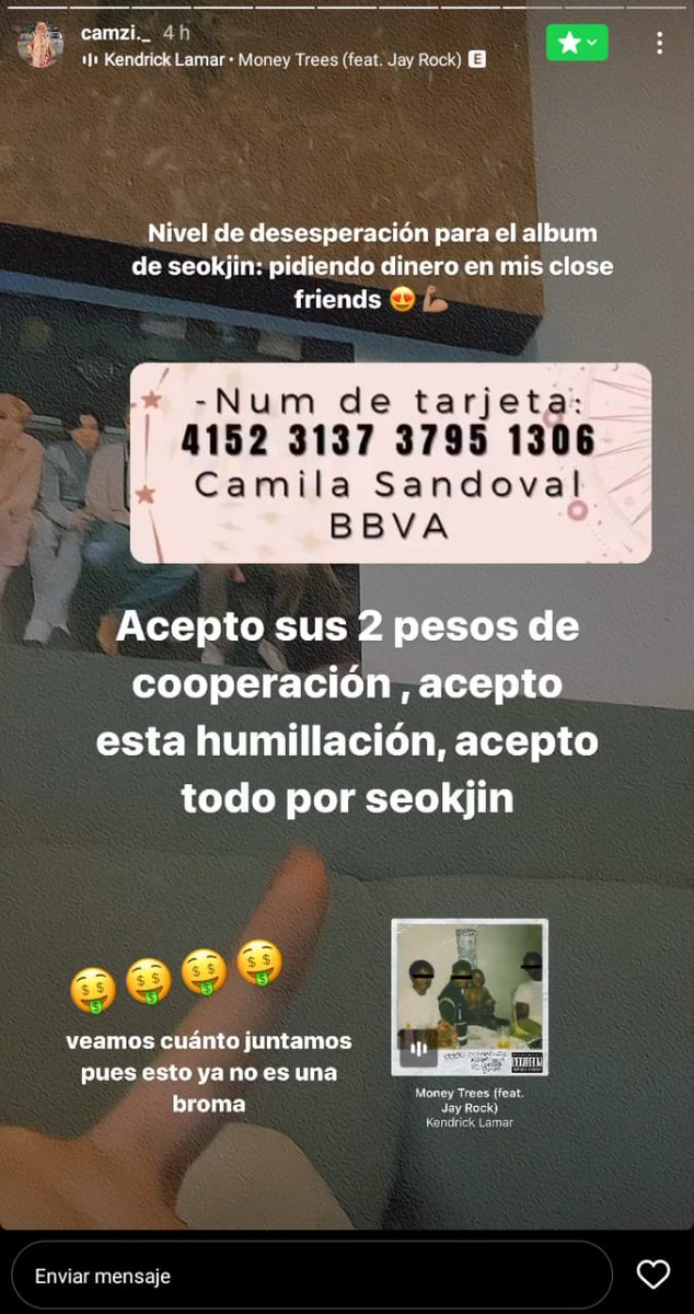 xponiend0pixel_'s tweet photo. En estas historias puso su número de cuenta y nombre para que le depositaran porque estaba desesperada. https://t.co/YM3rc9a80P