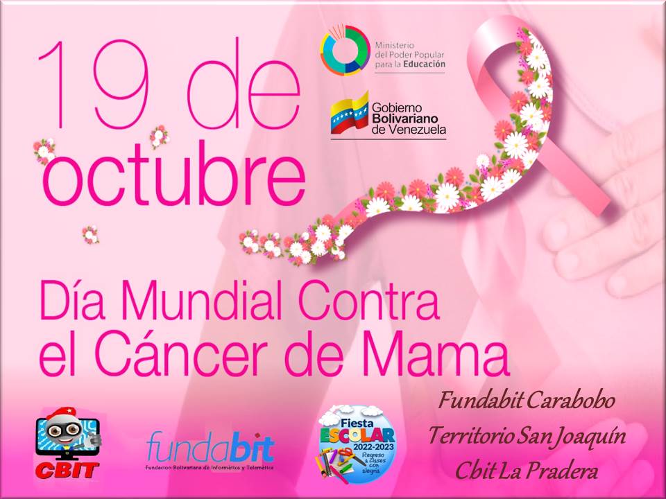 CbitlaPradera's tweet photo. Luchemos contra el Cáncer de Mama
#luchacontraelcancer 
@Aymaraguiar @mariavdescalona @edu_sanjoaquin @_LaAvanzadora @fundabitcarabo1 @ZeCarabobo @clifsjcarabobo https://t.co/WGjQVG6Ejd