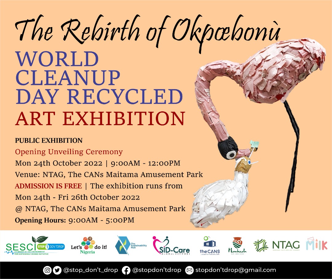 Stop_Dont_Drop's tweet photo. The story in a nutshell. We collected 92.2 kilograms of rubbish on the streets of Maitama during World Clean up day and transformed them into recycled art installations @LetsDoItWorld @UNICEF
@SustyEdHubNg @_thecanspark @mambaahcafe https://t.co/5Ykq8CmDxG