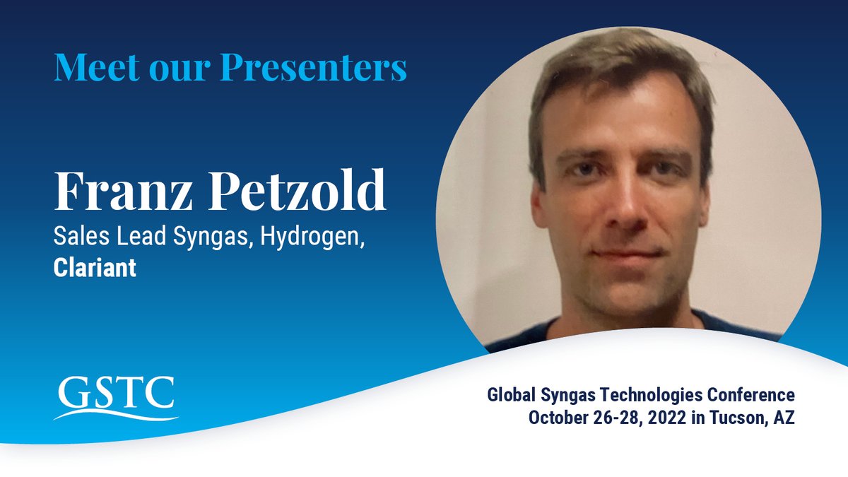 Global_Syngas's tweet photo. Meet your 2022 Presenters: Franz Petzold of @clariant, presenting on the development of ammonia cracking catalysts to support hydrogen transportation. #sustainability #innovation #energy #renewable
To register for the conference visit https://t.co/TUrUxcwxm7 today! https://t.co/TEhTjvWBdn