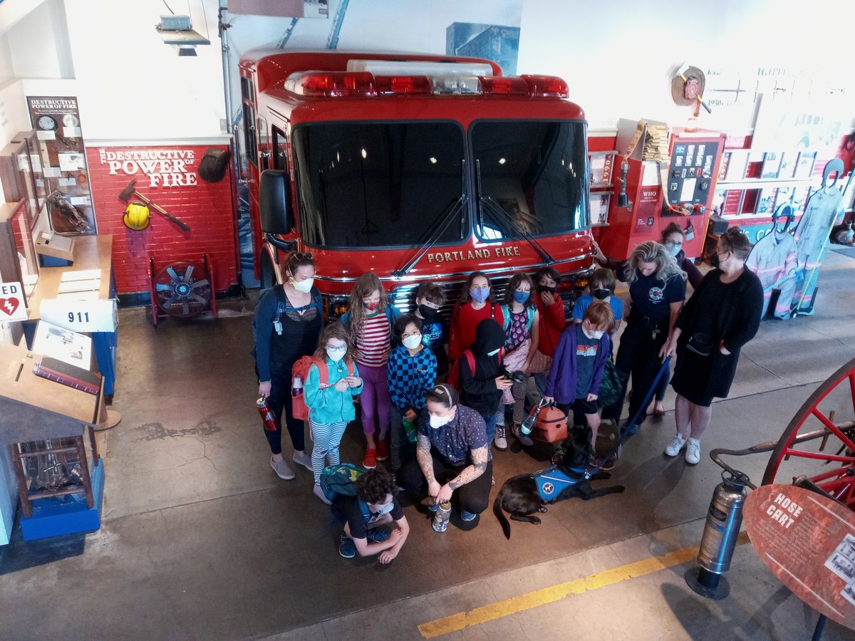 VennAcademyPDX's tweet photo. Field trip to Historic Belmont Firehouse! We had a great time sliding down fire poles, learning about fire safety, and travelling in a real/virtual fire truck to different fire scenes. Many thanks to the staff for a wonderful tour. https://t.co/fWFritvGIp