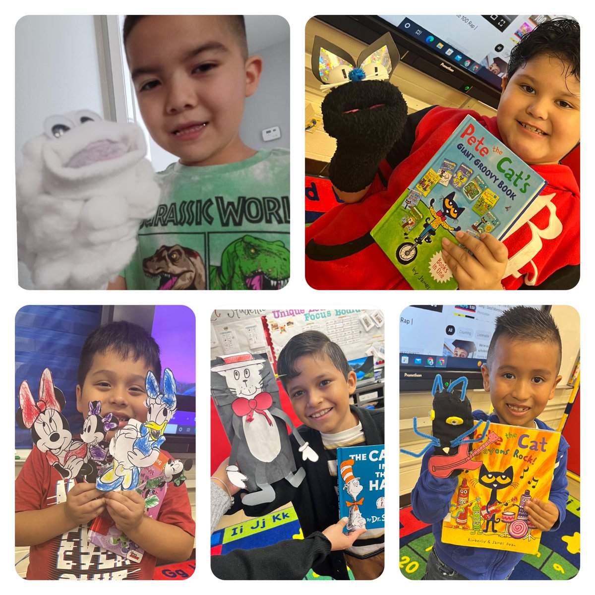 MsArroyo10's tweet photo. 2nd home project was a success!!! Look at all these amazing story book characters puppets!!! @GoodmanES_AISD @aldinesped #SLCRocks #CreativityIsKey #puppets #autismawareness https://t.co/o7cC2No0n9