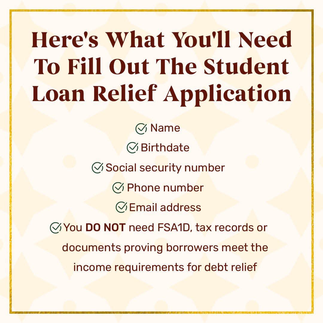 The Student Loan Debt Relief application is now OPEN! 💸 Americans with federal student loans can now apply for up to $20,000 in debt forgiveness – this includes almost 7 in 10 Latino student borrowers who have educational debt according to the Education Data Initiative.
