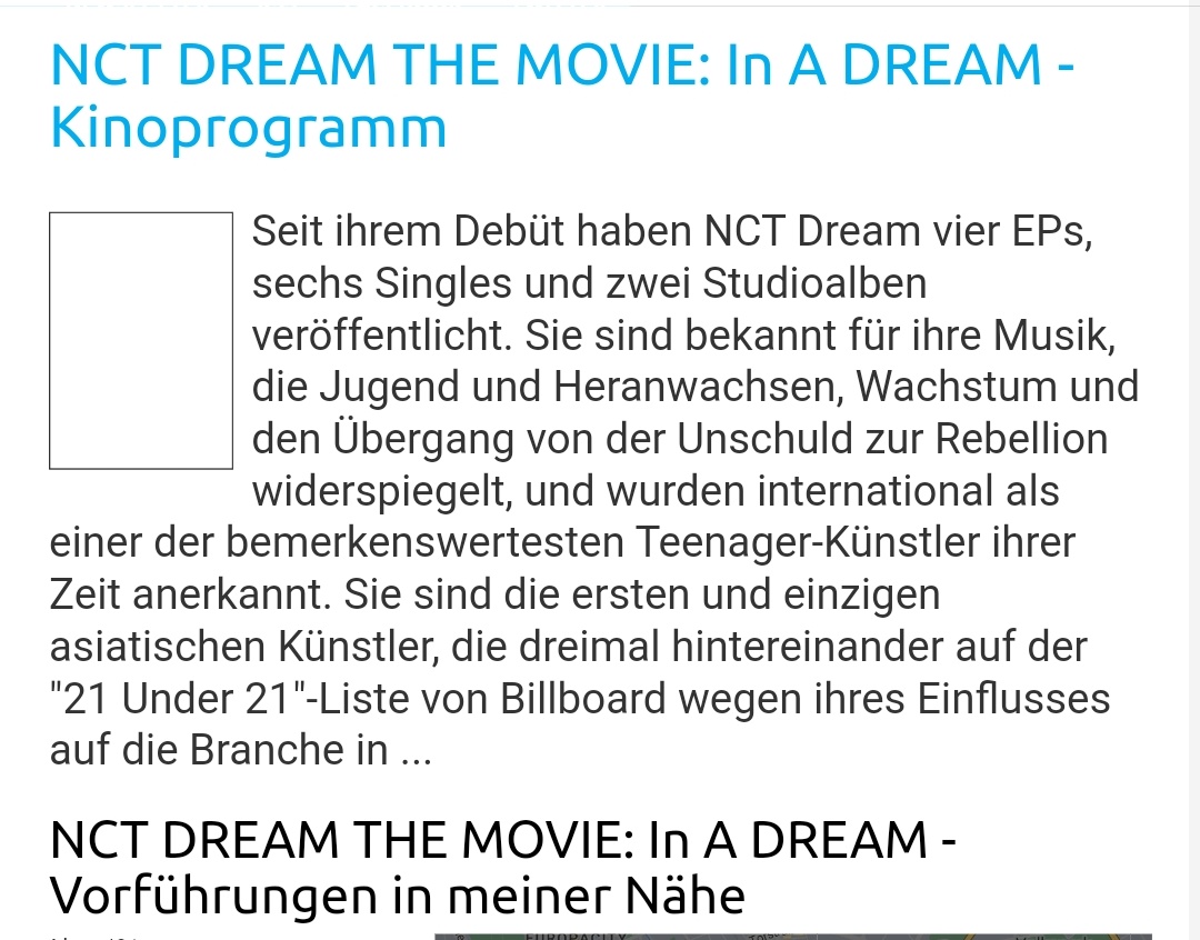 NCTDREAMGLOBAL's tweet photo. An Australian and Germany movie website revealed about the upcoming "NCT DREAM THE MOVIE: In A DREAM" to be aired this November
https://t.co/kOuS1RQEVK
https://t.co/9jJ8z7PYb7

Nothing is confirmed. Please take it with a grain of salt

#NCTDREAM @NCTsmtown_DREAM https://t.co/qBCcobZgk9