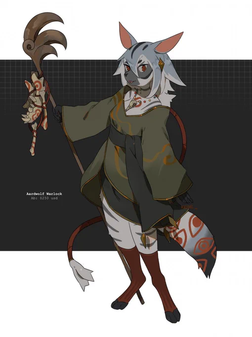 Aardwolf Warlock  Making a proper post for the auction! Happy to take bids via Twitter, although bids straight to FA are prioritised. Link in replies below! Currently still at $20!Thanks for looking! 