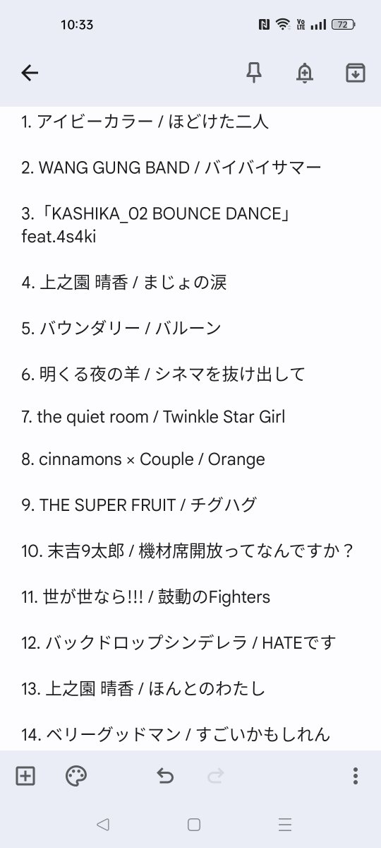 テレビ東京・オールナイトミュージックFan on Twitter "今月の放送楽曲リストです。画像を見てね。返信に続きがあります リストの