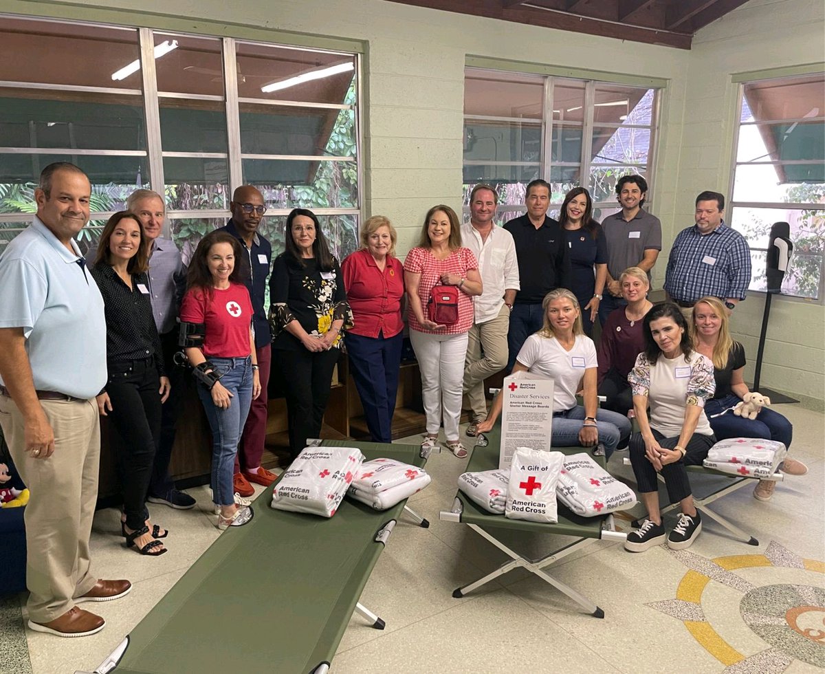 sabreujr's tweet photo. During our @sflredcross board meeting, we simulated life in a hurricane shelter. Those conditions are tougher than I imagined, but I'm grateful for the support Red Cross provides Floridians, including those in SWFL. @TECOPeoplesGas #GiveWithMeaning https://t.co/I50ULdTkXR