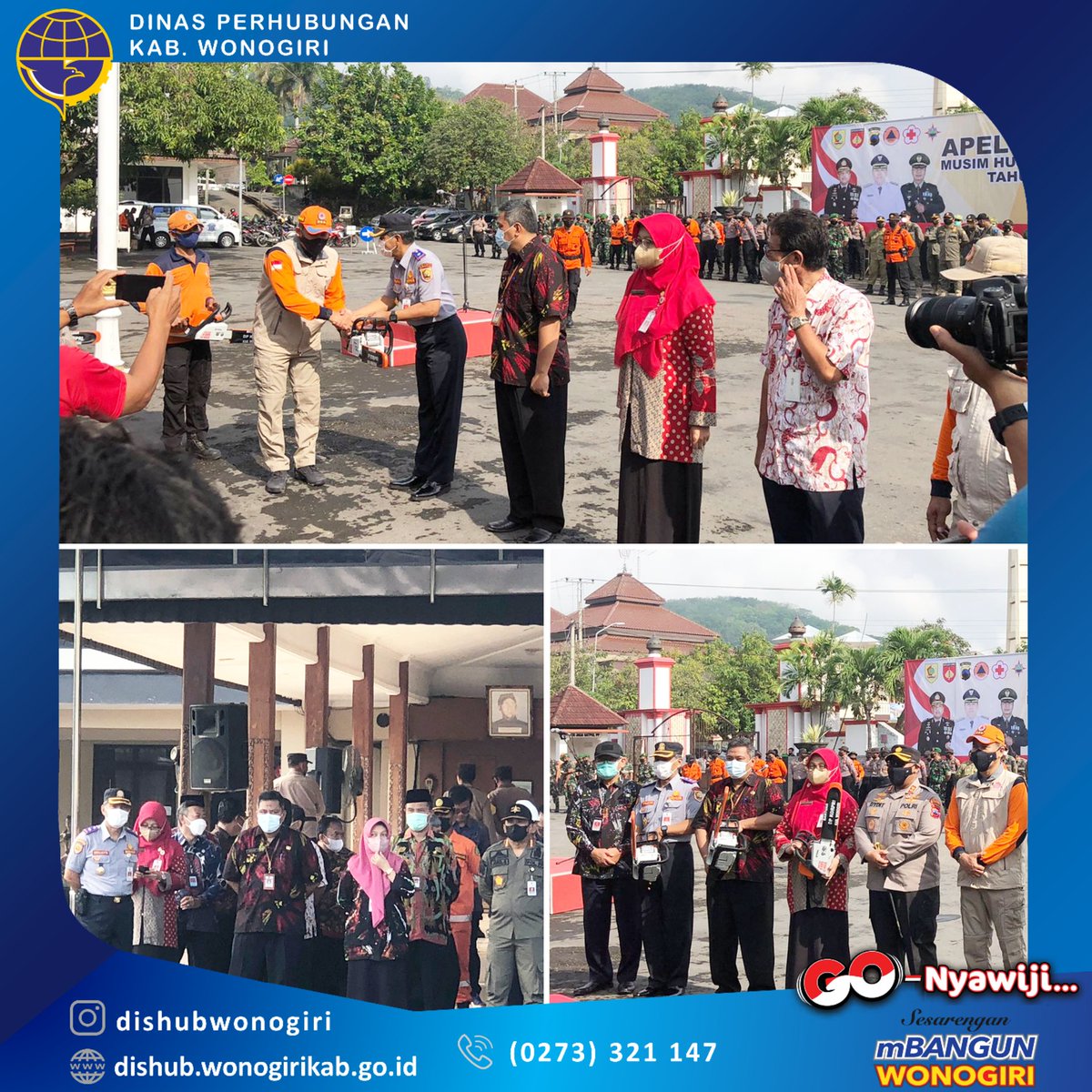 Apel Antisipasi Musim Hujan Kabupaten Wonogiri Tahun 2022-2023 di Halaman Pendopo Rumah Dinas Bupati. (20/10)