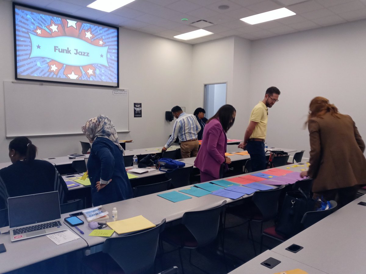 AdigunLaSondra's tweet photo. @TeamHISD leaders are teachers at heart no matter where we are. Fellow doctoral student @CMartinez_HISD principal Alejandro Lopez rocked the QSSSA strategy for his APA presentation on punctuation, &amp; I jazzed up tables and figures w/rigor during my "Soul Train Scramble" Card Sort. https://t.co/DoHMKhDiV9