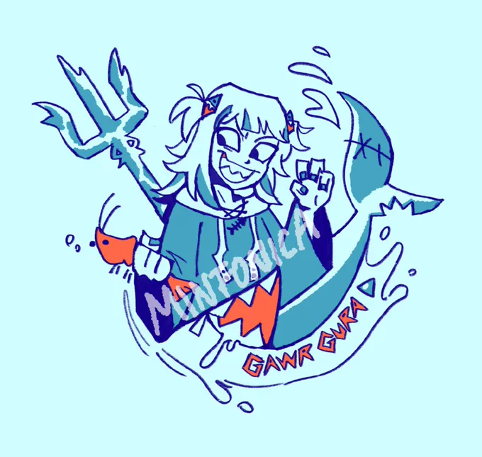 screenprints of baby shark or whatever #gawrt 