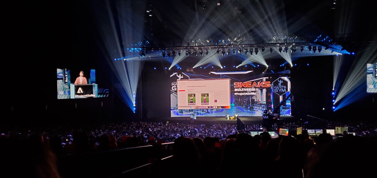 jdshindler's tweet photo. #ProjectAllOfMe means I can keep my work-from-home wardrobe and just have AdobeSensei retroactively turn my sweatpants into slacks #AdobeMAX2022 #adobemaxsneaks https://t.co/61NIfg0P3T