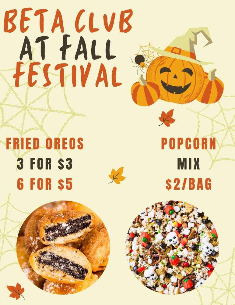 Come by and get some treats from Beta Club in the courtyard!!! 🎃🎃🎃