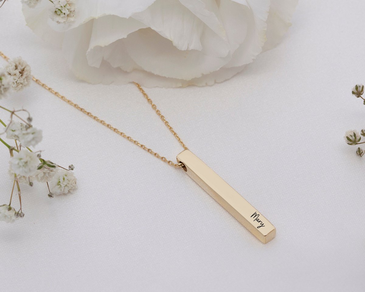Excited to share the latest addition to my #etsy shop: Personalized Bar Necklace, Custom Bar Necklace, Engraved Custom Made 3D Vertical Bar, Silver Gold Rose Necklace, 4 Sided Bar, Gift for Her etsy.me/3s9FxMJ #handmadejewelry #personalizedgifts #barnecklace