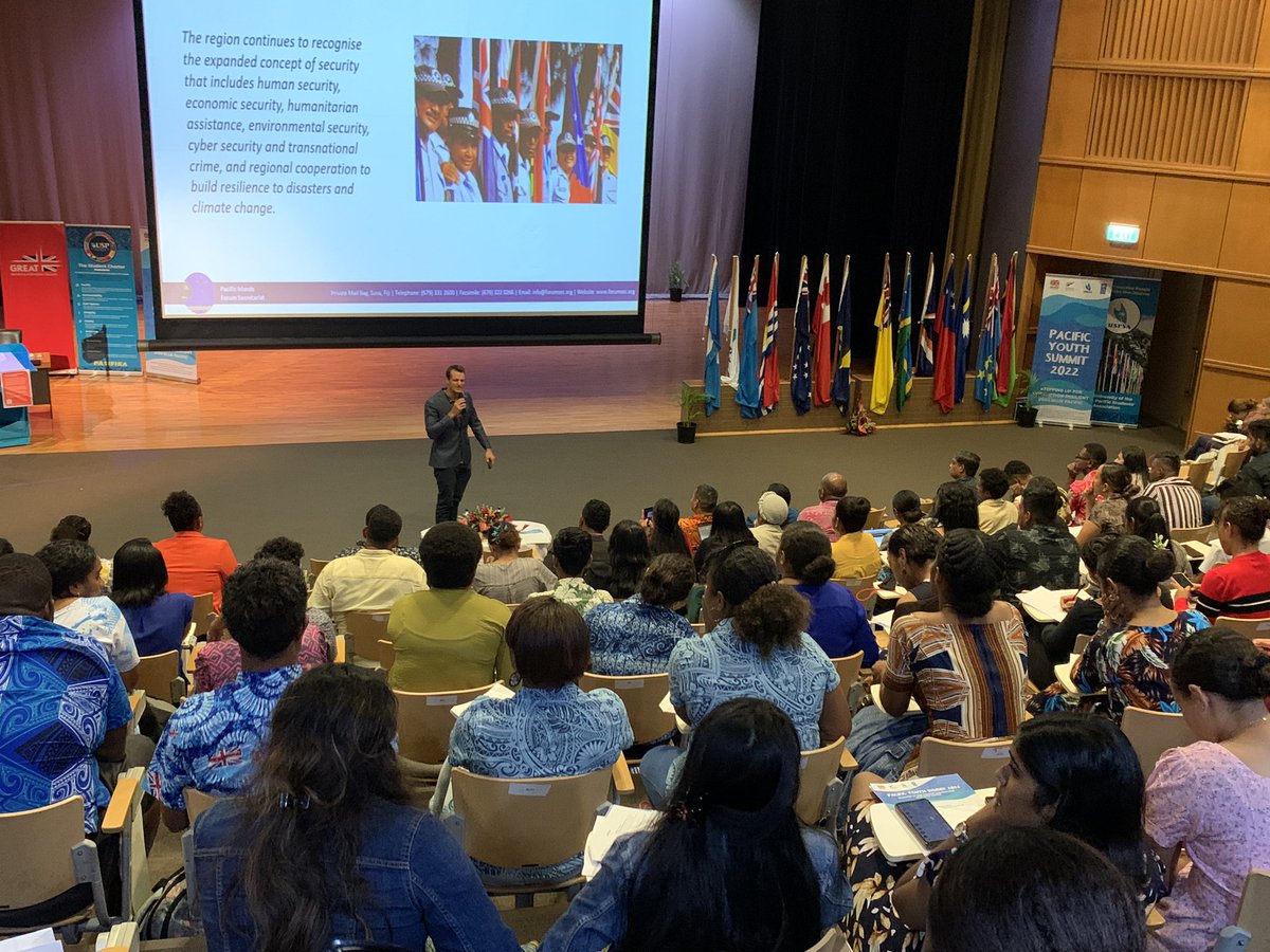 ForumSEC's tweet photo. PIFS Policy Adviser on Regional Security Coordination, Michael Crowe facilitated a #Talanoa session on the #BoeDeclaration #TeieniwaVision and the #2050Strategy at the @USPSA_ organised #Pacific #Youth #Summit on stepping up for a corruption resilient #2050BluePacific today. https://t.co/T0XMcxUmDW