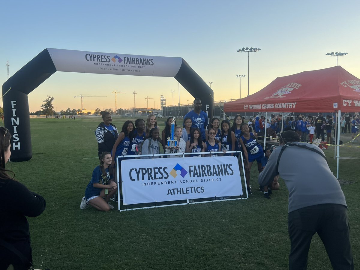ravens_anthony's tweet photo. Congratulations to all of our Ravens Cross Country STUDENT-athletes. 8th grade boys 4th place overall. 7th grade Boy District Runner-up. 7th Grade Girls Team #CHAMPIONS 8th Grade Girls Team #CHAMPIONS #runninravens #webelieve 
@CFISDAthletics @DrAnthonyMS @VivBennett1 https://t.co/v8R6wYLsC0