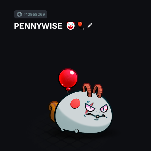 Jabali93x's tweet photo. #Axieween #ScaryAxie El verdadero Axie Pennywise se presenta 🎈🎈🎈 https://t.co/wgxwjkzqbz