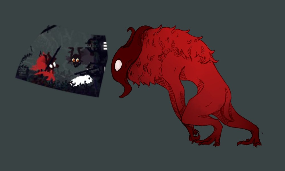 A scavenger me and my friend found and named Cherry Soda 
[#Rainworld]