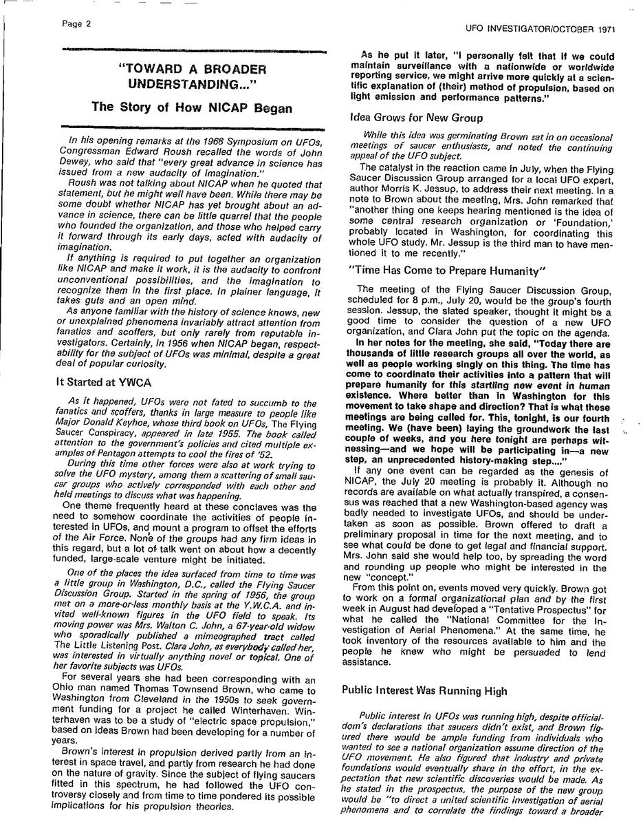 mrjeffknox's tweet photo. #ufotwitter #ufohistory #nicap
Today In UFO History; NICAP Dream Takes Shape
October 19, 1956
NICAP’s initial board of governors includes T. Townsend Brown (founder), Frank Edwards, Leon C. LeVan, Albert H. Baller, Charles A. Maney, Talbot T. Speer, Abraham M. Sonnabend, .. https://t.co/u0poafGhxe