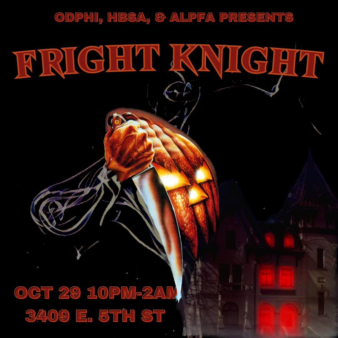 We’re backkkkkkkkk
Another year of our annual Fright Knight event, you won’t want to miss this!! Tickets are limited, get them while supplies last. Contact any brother or this page for more details! 🎃