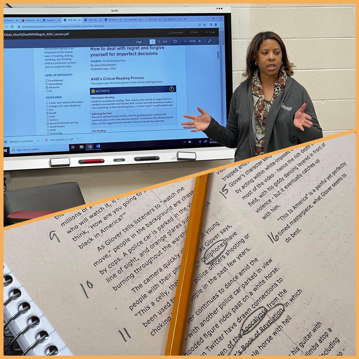 Today's WICOR Wednesday is brought to you by the letter 'R.' Teachers @ColumbiaHighSC engaged in the critical reading process through marking the text and writing in the margins. Explored 2 of my favorite resources @AVIDOpenAccess & AVID Weekly. @AVID4College @AVIDSOUTHEAST