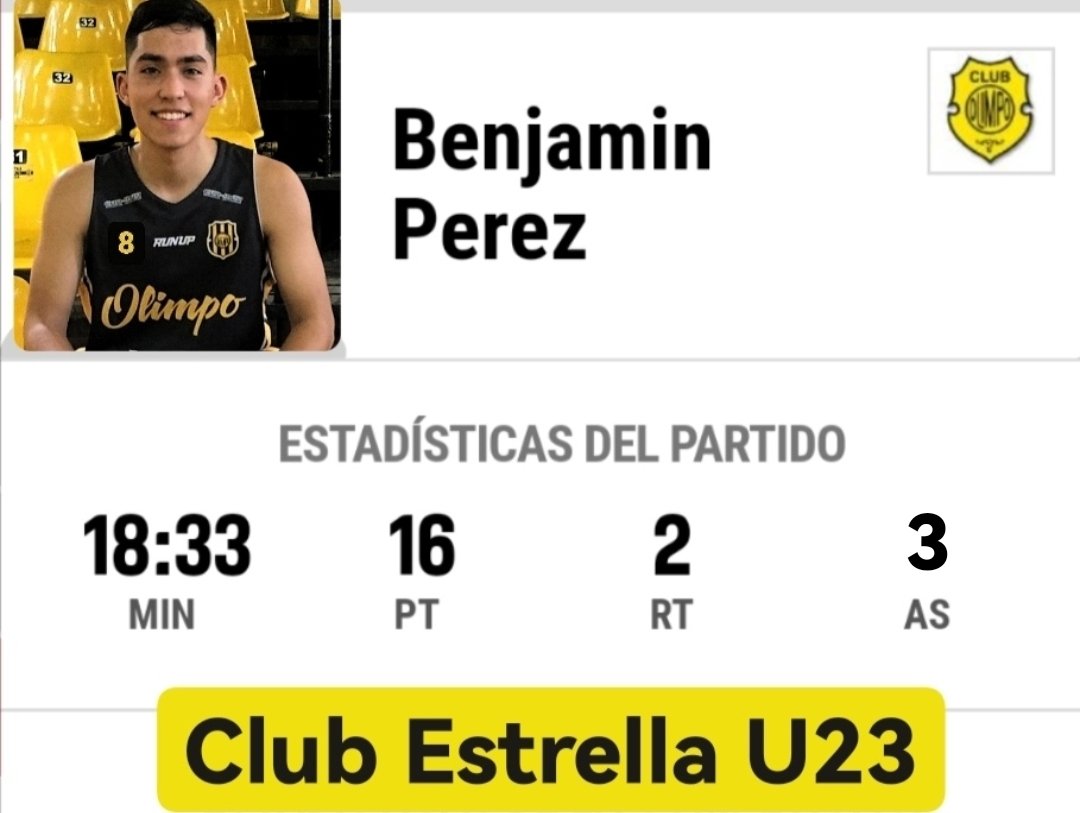 cristianperez_8's tweet photo. Ayer 18/10 por la categoría U23, derrota para @OlimpoBasket_ vs @ClubAtlEstrella,
#embajador @benjaminperezss 🇨🇱Sigue a pie firme ganando minutos y experiencia en tierras argentinas 🇦🇷
#LoMejorEstaxVenir
#piensaengrande
#Just_Flow
@HectorUribeD
@ChileFeba
@DonJuanra https://t.co/28b9AUB4Ek